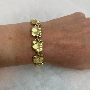 Lilly Pulitzer Gold Tone Elephant Charm Bracelet